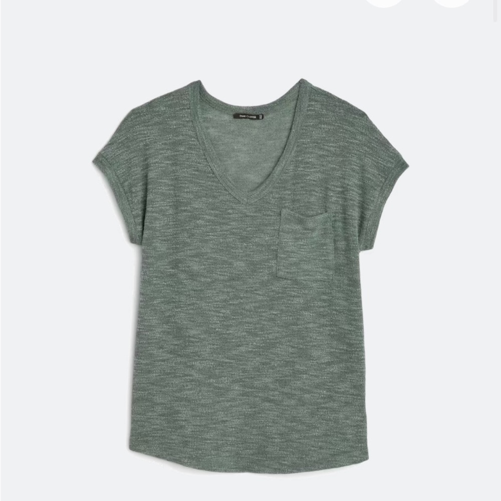 Staccato Heathered Green V-neck Sweater Knit Tee